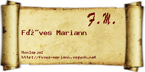 Füves Mariann névjegykártya