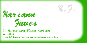 mariann fuves business card