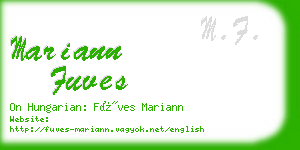 mariann fuves business card